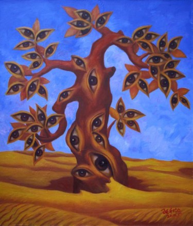 Painting titled "Tree II" by Chenqiuchi, Original Artwork