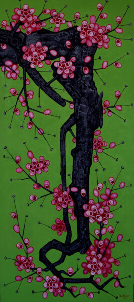 Pintura titulada "plum-blossom-series…" por Chenqiuchi, Obra de arte original