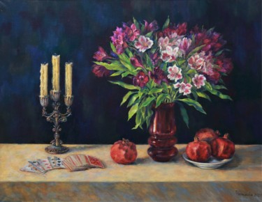 Painting titled "The guests are gone" by Tatyana Chepkasova, Original Artwork, Oil