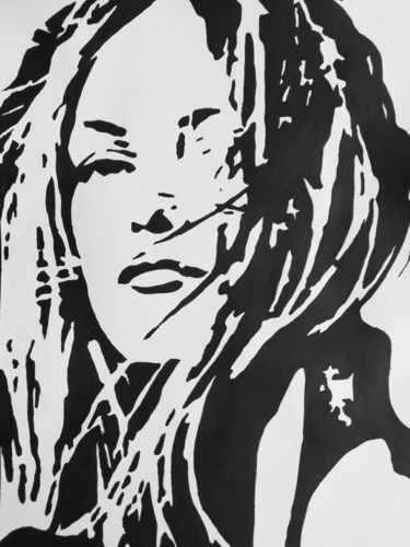Dibujo titulada "Vanessa" por Che Pollux, Obra de arte original, Acrílico