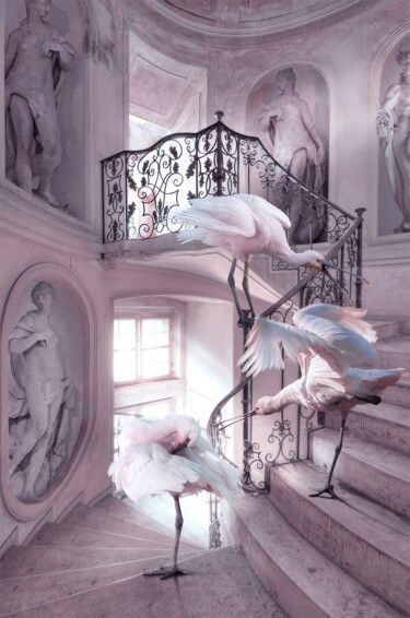 Pintura titulada "Symphony In Pink (F…" por Cheraine Collette, Obra de arte original, Pintura Digital Montado en Otro panel…