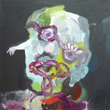 Peinture intitulée "têtomme" par Cheri Crevure, Œuvre d'art originale, Acrylique
