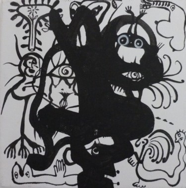 Peinture intitulée "troll" par Cheri Crevure, Œuvre d'art originale, Acrylique