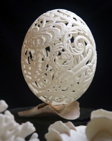 Sculpture titled "Shell of Shells" by Cherie Lee, Original Artwork, Bone