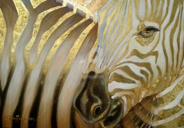 Painting titled "Zebra Code" by Cherie Roe Dirksen, Original Artwork, Acrylic Mounted on Wood Stretcher frame