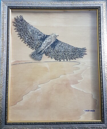 Peinture intitulée "L'aigle d'Amérique…" par Chérif Habib, Œuvre d'art originale, Autre