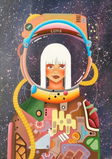 Peinture intitulée "Luna" par Vira Chernetska, Œuvre d'art originale, Acrylique