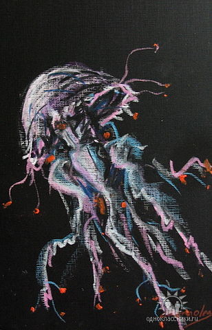 Painting titled "meduz" by George Chernoles, Original Artwork