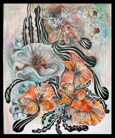 Painting titled "Array of Flowers" by Cheryl Paolini, Original Artwork, Acrylic