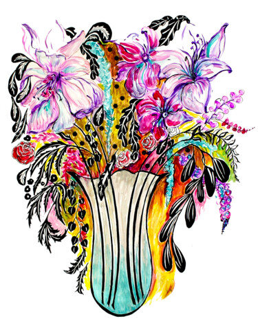 "Flower Bouquet" başlıklı Tablo Cheryl Paolini tarafından, Orijinal sanat, Akrilik