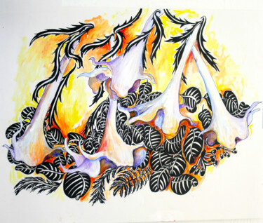 Картина под названием "Trumpets are Calling" - Cheryl Paolini, Подлинное произведение искусства, Акрил