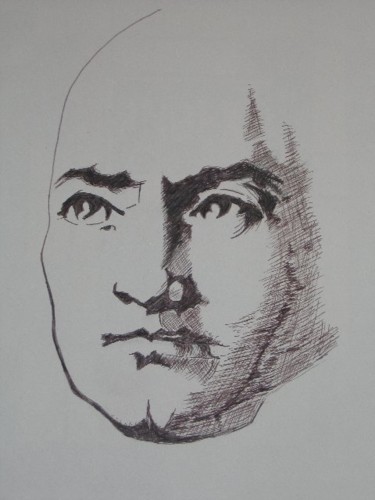 Drawing titled "Bald Beethoven" by Cheryl Loom, Original Artwork, Other