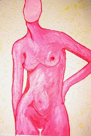 Painting titled "Pink Frontal" by Cheryl Townsend, Original Artwork
