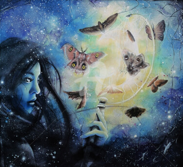 Картина под названием "Illusion" - Chesfear, Подлинное произведение искусства, Акварель Установлен на Другая жесткая панель