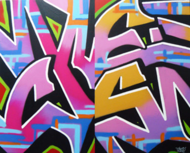 Картина под названием "Free Style" - Ches Graffiti Designs, Подлинное произведение искусства, Рисунок распылителем краски