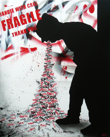 Peinture intitulée "TOXIC LOVE" par Ches Graffiti Designs, Œuvre d'art originale, Bombe aérosol
