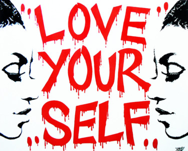 「Love yourself」というタイトルの製版 Ches Graffiti Designsによって, オリジナルのアートワーク, デジタルプリント