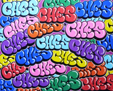 Peinture intitulée "MULTI BOMBS" par Ches Graffiti Designs, Œuvre d'art originale, Acrylique Monté sur Châssis en bois