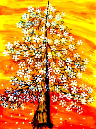 Digital Arts titled "Цветущее дерево" by Irina Zakopets (E R), Original Artwork, Digital Painting