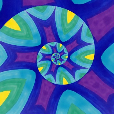 「Синие узоры」というタイトルのデジタルアーツ Ирина Закопец (Е.Р.)によって, オリジナルのアートワーク, デジタル絵画