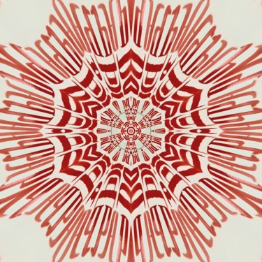 Arts numériques intitulée "Красная мандала-21" par Irina Zakopets (E R), Œuvre d'art originale, Peinture numérique