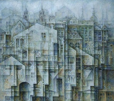 Картина под названием ""Город V"" - Сергей Чесноков-Ладыженский, Подлинное произведение искусства, Масло