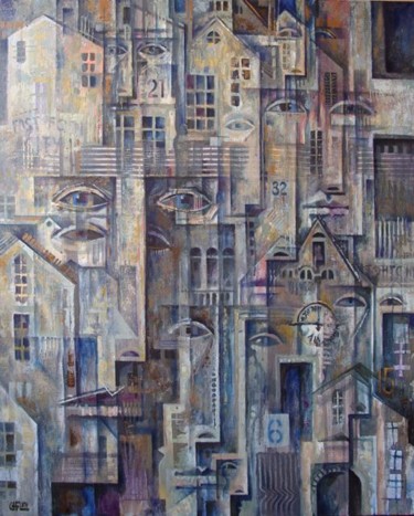 Картина под названием ""Город-R"" - Сергей Чесноков-Ладыженский, Подлинное произведение искусства, Другой