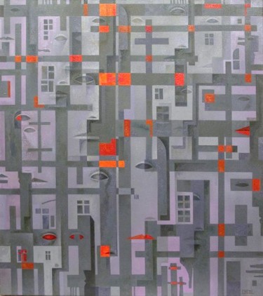 Картина под названием ""Серая структура"" - Сергей Чесноков-Ладыженский, Подлинное произведение искусства, Другой