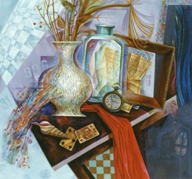 Картина под названием ""Шестёрка и король"" - Сергей Чесноков-Ладыженский, Подлинное произведение искусства