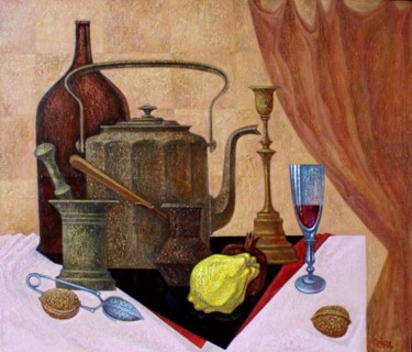 Картина под названием ""Кухонный стол"" - Сергей Чесноков-Ладыженский, Подлинное произведение искусства