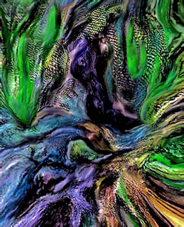 Digital Arts titled "Deux escargots en t…" by Richard Raveen Chester, Original Artwork, Digital Painting