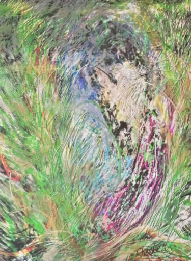 Médallion perdu dans l'herbe humide Arts numériques intitulée "Médallion perdu dan…" par Richard Raveen Chester, Œuvre d'art originale, Peinture numérique
