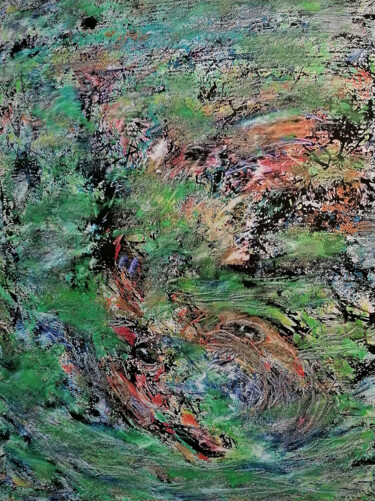 Poisson affamé dévorant des algues flottantes2022 Arts numériques intitulée "Poisson affamé dévo…" par Richard Raveen Chester, Œuvre d'art originale, Travail numérique 2D