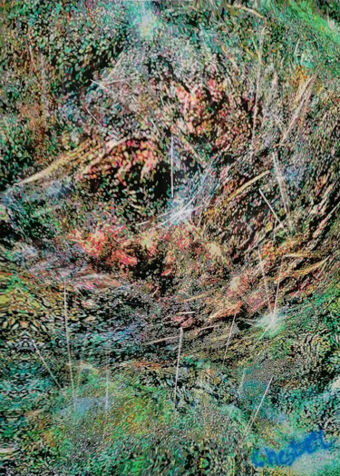 Une tempête de grêle frappe un village côtier Arts numériques intitulée "Une tempête de grêl…" par Richard Raveen Chester, Œuvre d'art originale, Peinture numérique