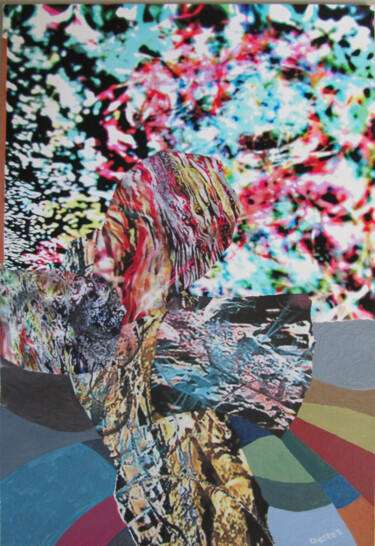 Collages intitolato "Plonger vers une vi…" da Richard Raveen Chester, Opera d'arte originale, Collages