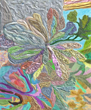 Digital Arts με τίτλο "plante a l'ouvertur…" από Richard Raveen Chester, Αυθεντικά έργα τέχνης, Ψηφιακή ζωγραφική