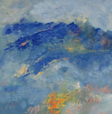 Peinture intitulée "seulement bleu" par Lucile Chevalier Moreaux, Œuvre d'art originale, Huile