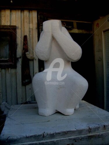 Skulptur mit dem Titel "equilibre" von Janpi. R, Original-Kunstwerk, Stein