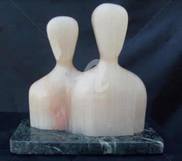 Sculpture titled "couple" by Janpi. R, Original Artwork, Stone
