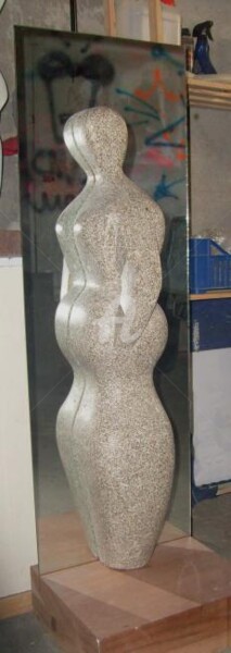 Sculpture intitulée "reflet ou vanité" par Janpi. R, Œuvre d'art originale, Pierre