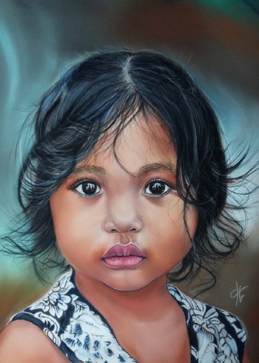 Pintura titulada "" Little diamond"" por Véronique Chevalier, Obra de arte original, Pastel