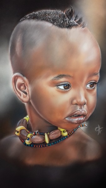 Painting titled "" Love Africa "" by Véronique Chevalier, Original Artwork, Pastel