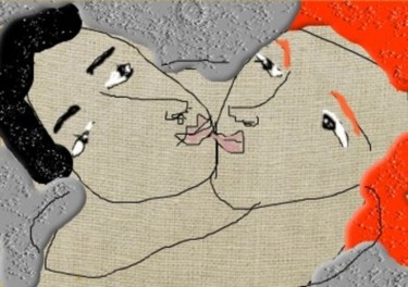 Arte digital titulada "kiss portrait" por Jean-Pierre Chevassus-Agnes, Obra de arte original, Pintura Digital