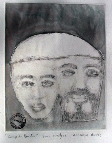 Drawing titled "" yn and yang "" by Jean-Pierre Chevassus-Agnes, Original Artwork, Other