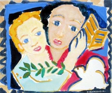 Pintura intitulada "MADONE" por Jean-Pierre Chevassus-Agnes, Obras de arte originais, Outro