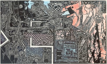 Dessin intitulée "Labyrinthe" par Moa, Œuvre d'art originale, Encre