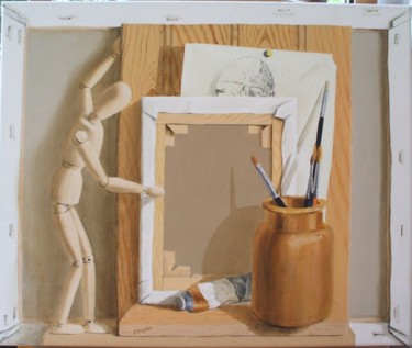 Peinture intitulée "L'envers du décor" par Christiane Heydon, Œuvre d'art originale