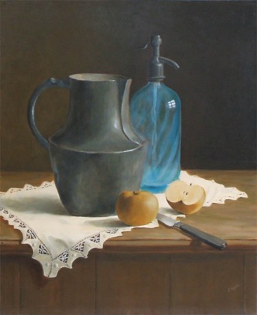 Peinture intitulée "Siphon et pot d'éta…" par Christiane Heydon, Œuvre d'art originale