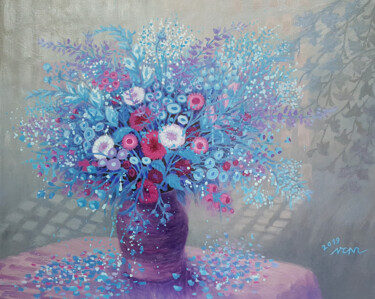Pintura intitulada "Flower still life P…" por Chi Nguyen, Obras de arte originais, Acrílico