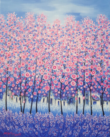 Painting titled "Spring 1 Painting" by Chi Nguyen, Original Artwork, Acrylic